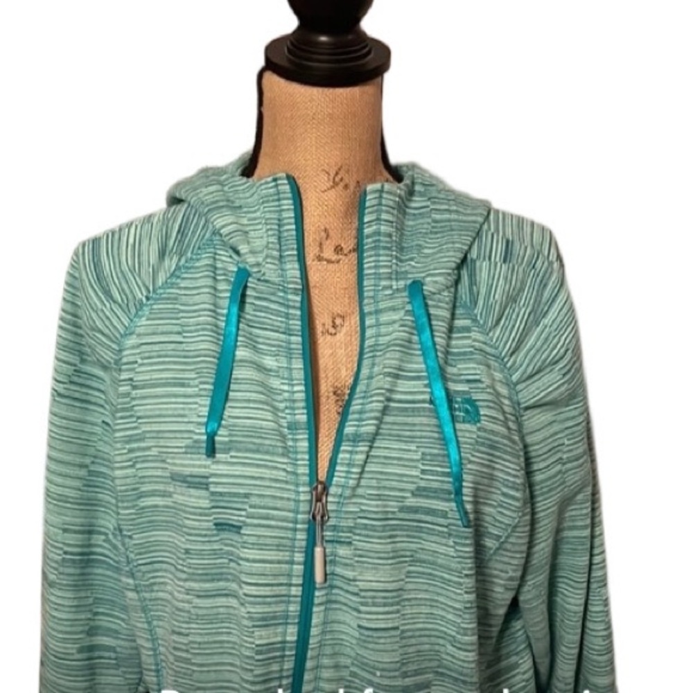 The North Face Women’s Zip Up Hoodie Green White Activewear Jacket Size XL - Picture 2 of 7